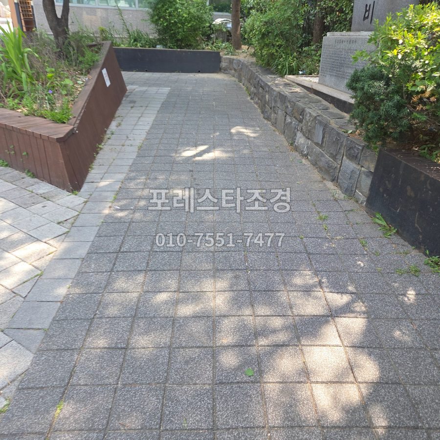 서울 청소를 마친 건물 앞 길
